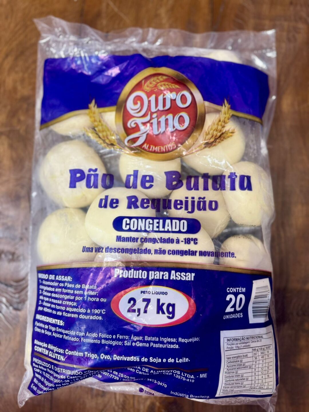 Pão de Batata Requeijão - 2,7 Kg
